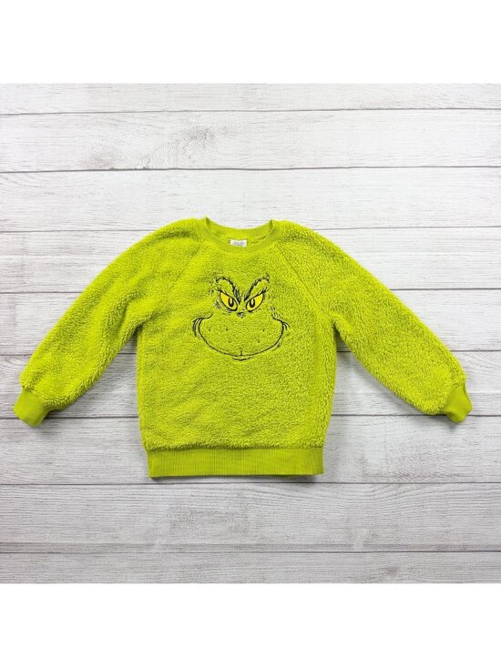 Hanna Andersson Other - Grinch By Hanna Andersson Kids Fuzzy Lime Green Sweater 5